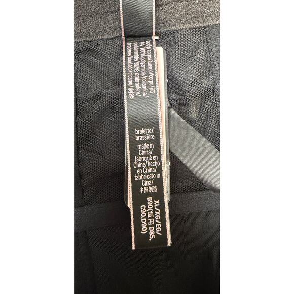 Victoria’s Secret Black Lace Bralette XL Floral Mesh Sheer Lingerie New - Picture 7 of 8